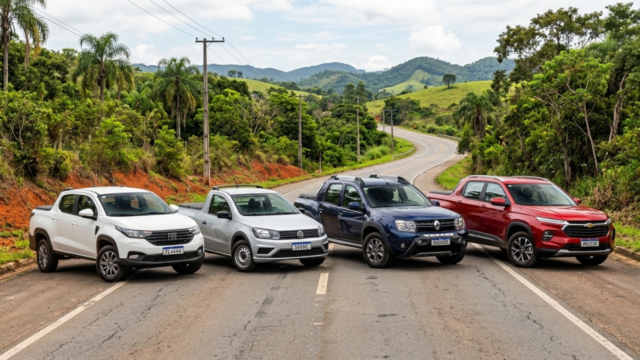 Fiat Strada, VW Saveiro, Renault Oroch e Chevrolet Montana travam disputa pelo melhor custo-benefício entre as picapes