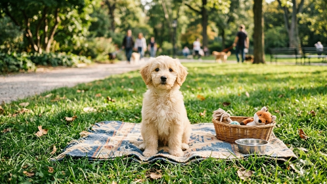 Pequena bola de pelos abandonada em parque espera por um lar cheio de amor