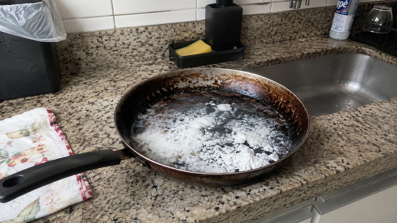 Adeus crosta grudada: a mistura simples que ajuda a soltar gordura antiga da frigideira