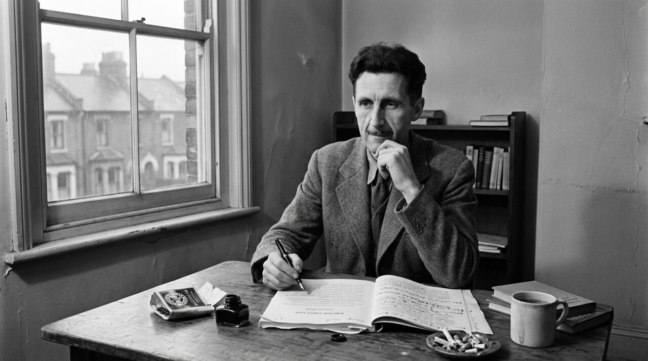 Citação do dia de George Orwell: "Se você amava alguém, você o amava, e quando não tinha mais nada para dar, você ainda lhe dava amor."