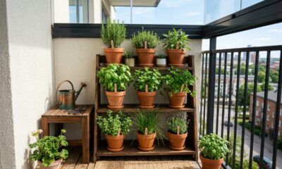 Como montar uma horta pequena em casa usando vasos simples e pouco espaço disponível