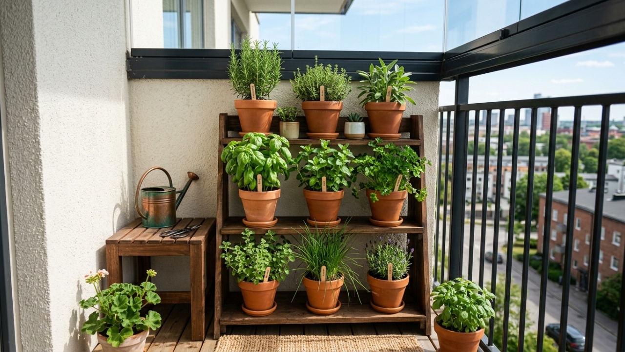 Como montar uma horta pequena em casa usando vasos simples e pouco espaço disponível