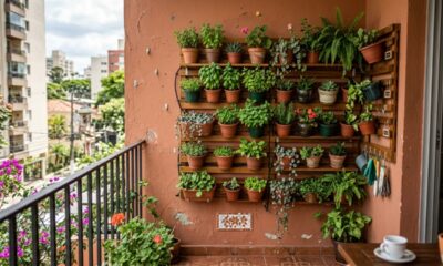 Como fazer jardim vertical em muro, varanda ou corredor externo pequeno