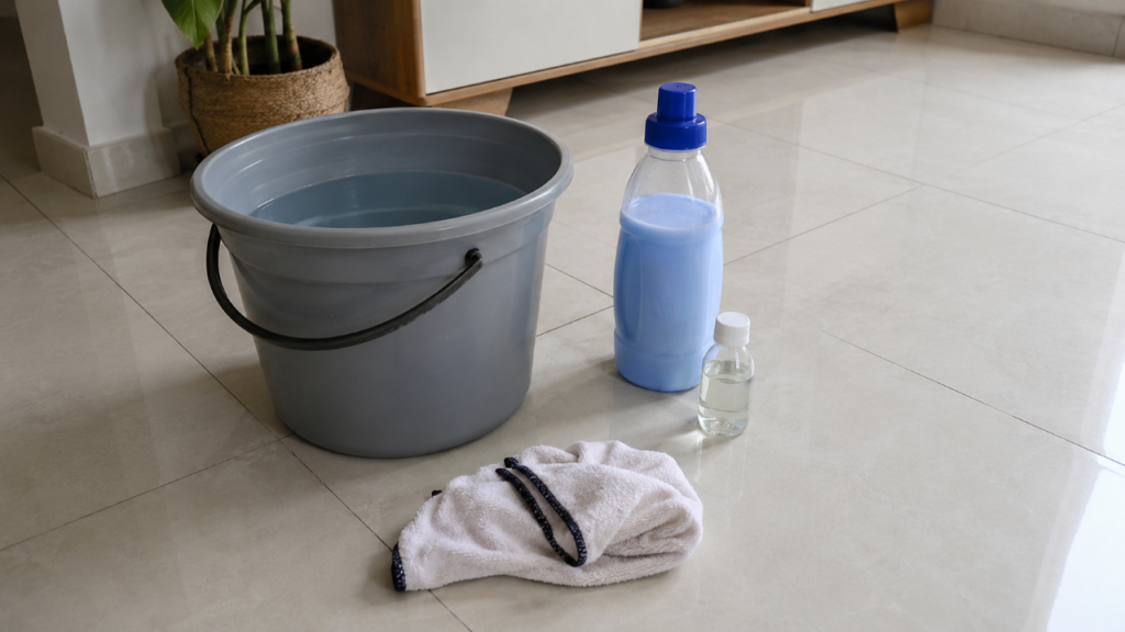 Dois ingredientes no balde podem deixar o piso mais limpo, mas um erro simples tira todo o brilho