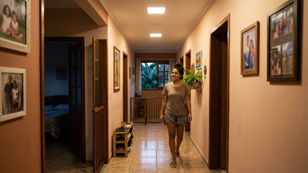 Luz automática em corredores evita desperdício e facilita a circulação dentro de casa