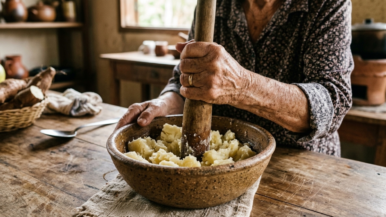 Amasse a mandioca do jeito certo e prepare um purê cremoso que deixa qualquer jantar mais gostoso
