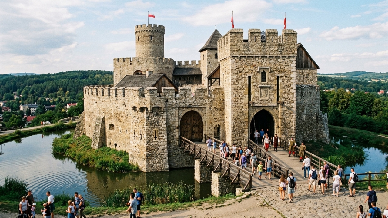 Castelo medieval reconstruído após séculos volta a receber turistas na Polônia