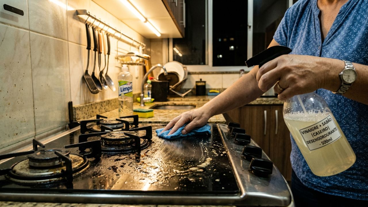 Misturar vinagre com detergente líquido: para que serve e por que é recomendado para limpar gordura na cozinha
