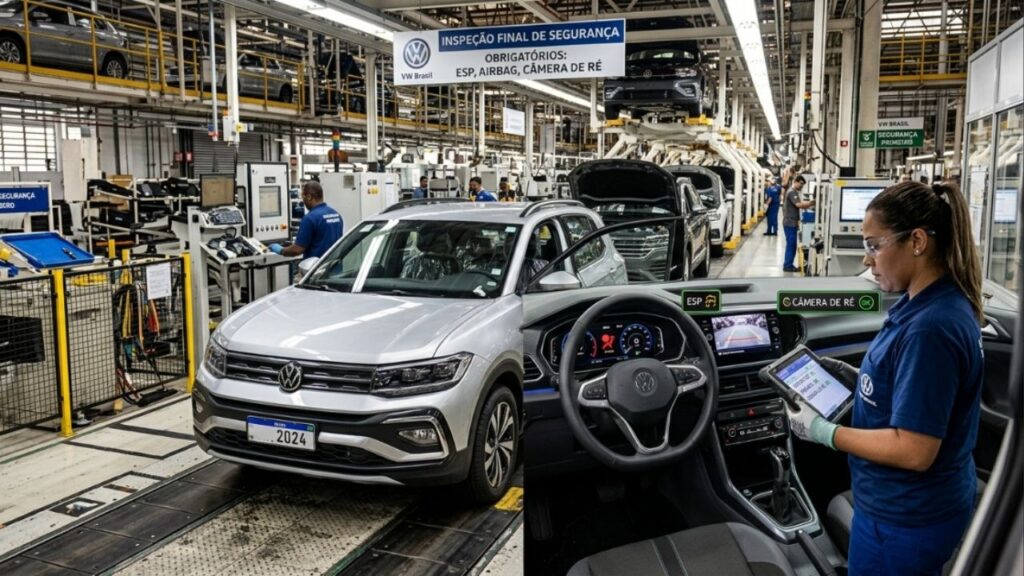 Montadoras como Fiat, Volkswagen e Chevrolet seguem a lei federal em 2026 sobre a obrigatoriedade de 2 novos itens de segurança
