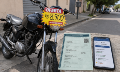 Moto barata demais pode esconder leilão, restrição ou sinistro: o documento que deve ser consultado antes da compra