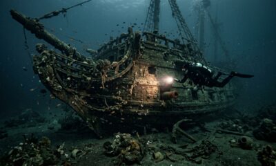 Tempestade histórica e mergulho acidental levam à descoberta de lendário navio pirata submerso