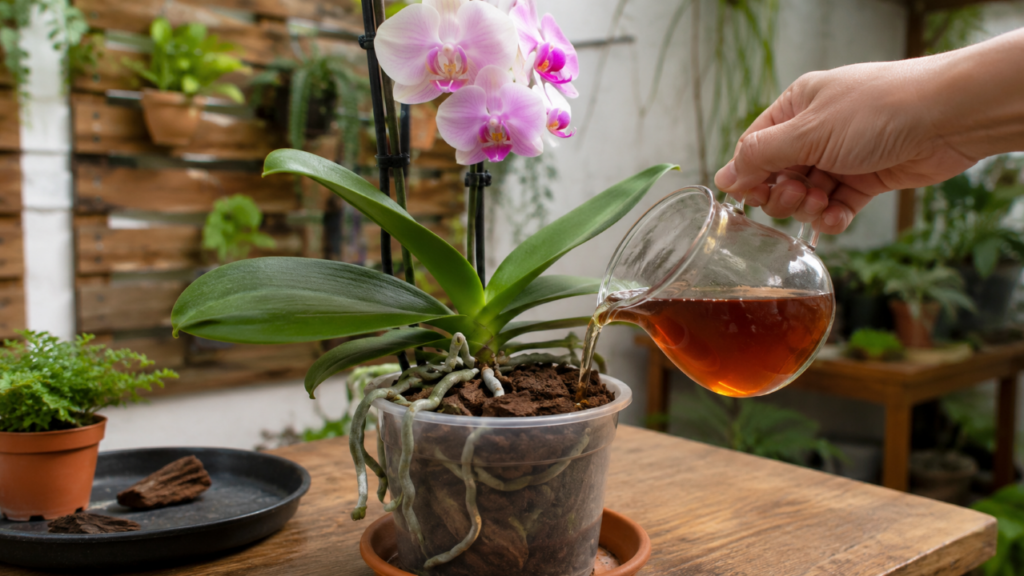 O truque simples com chá preto que pode ajudar orquídeas sem gastar com adubos caros