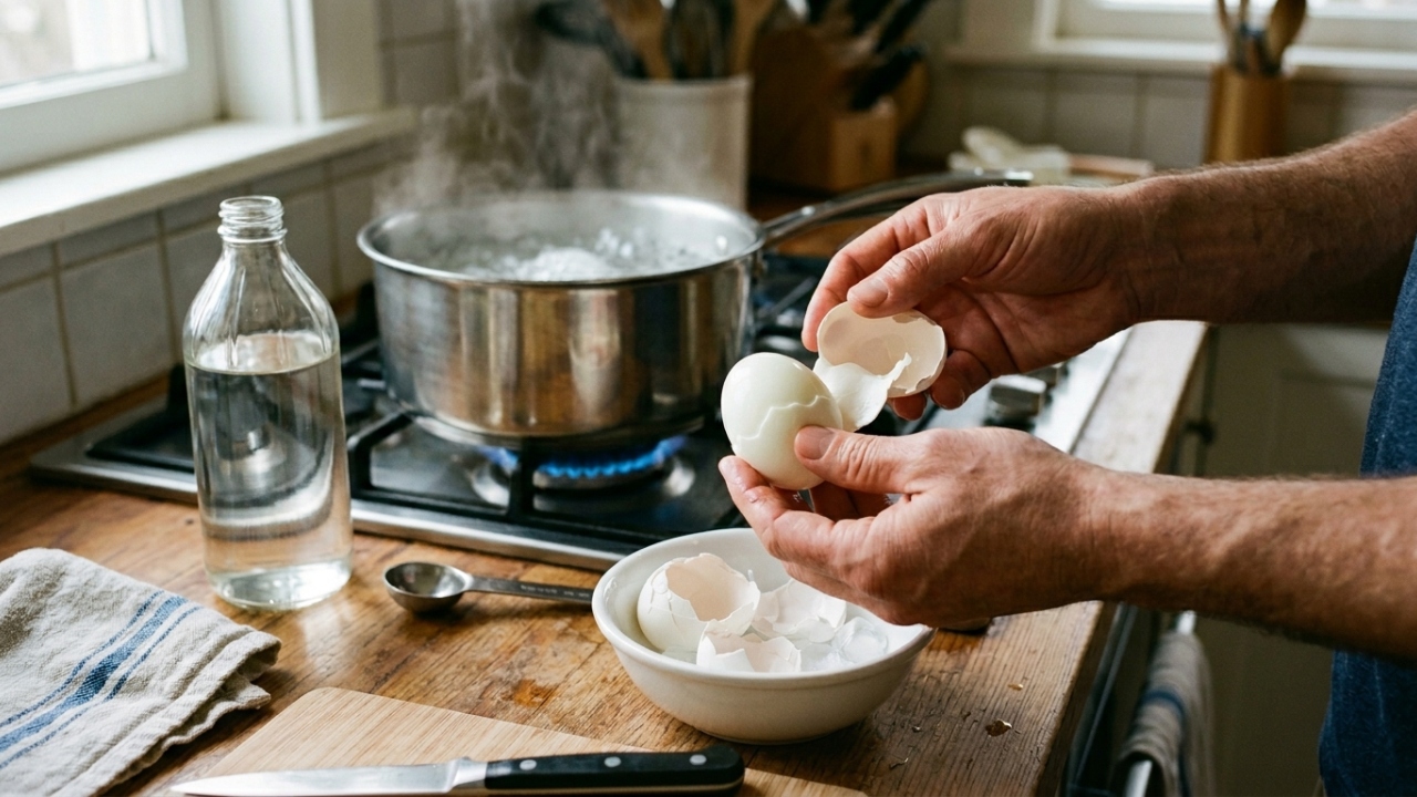 Coloque esses 2 ingredientes na água ao cozinhar ovos e veja a casca se soltar em segundos