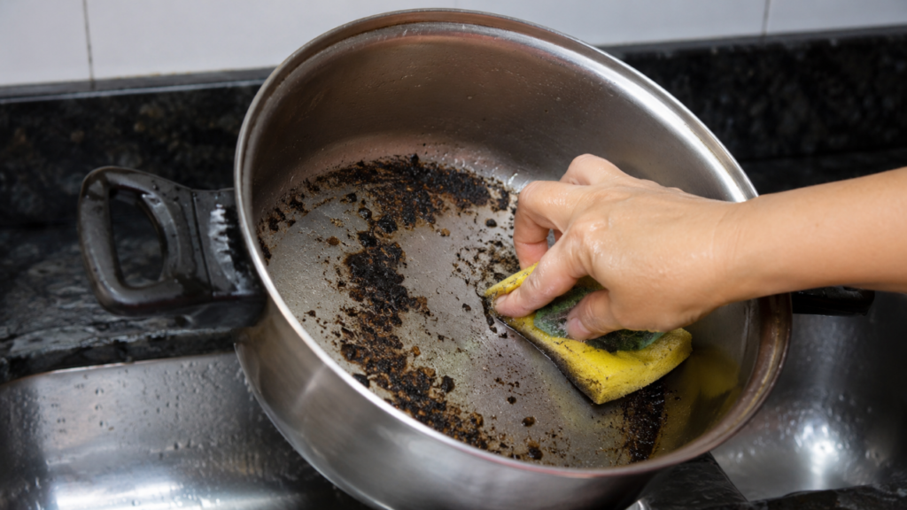 Adeus fundo preto: como amolecer sujeira de panela queimada antes de lavar e evitar danos no material