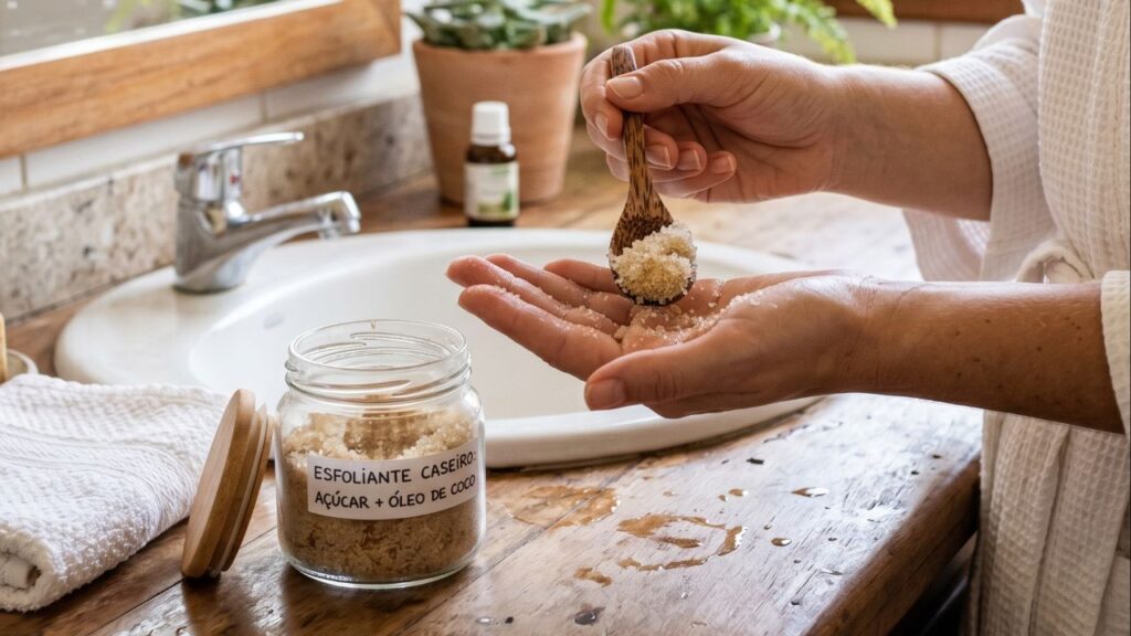 Misturar açúcar com óleo de coco: para que serve e por que essa receita aparece no autocuidado