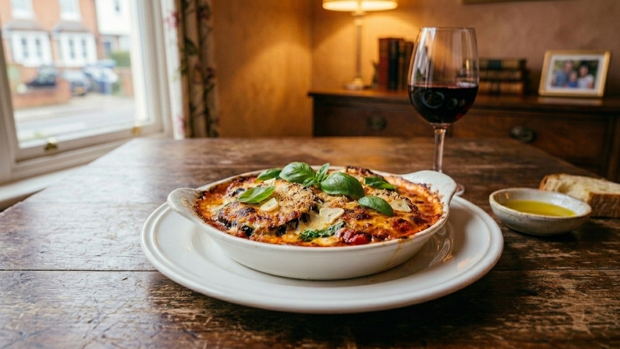 Combine tomate, alho e manjericão e faça uma parmegiana italiana leve e suculenta para o jantar