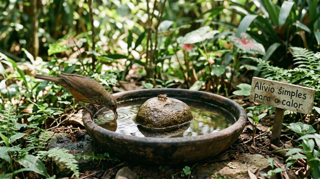 Como ajudar pássaros e abelhas que visitam seu jardim durante o calor