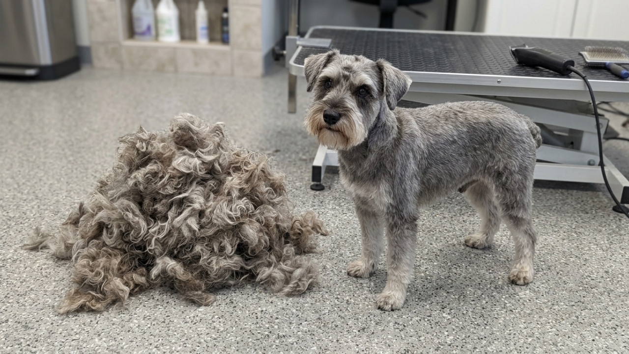 Cachorro com pelos emaranhados perde 3 kg de pelo e fica irreconhecível