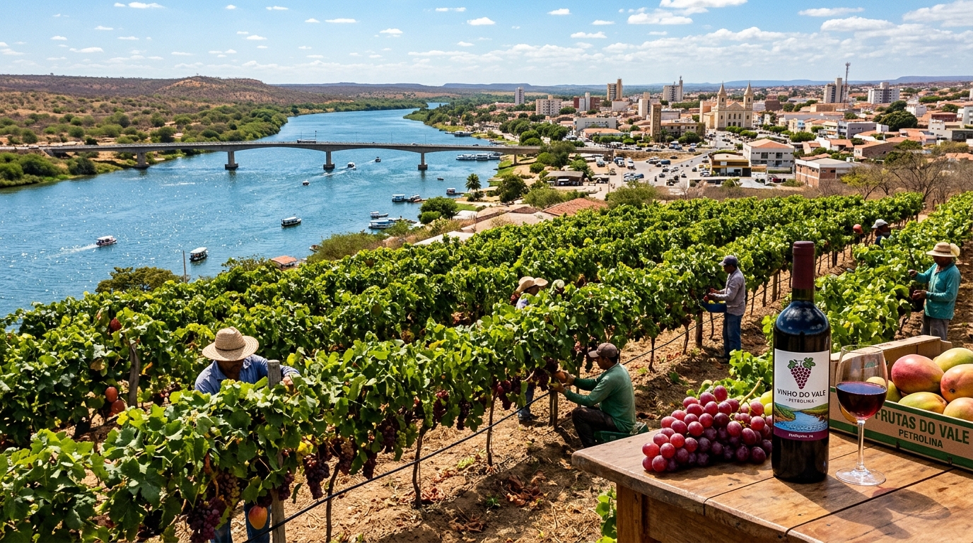Uma cidade no sertão onde o mapa mostra "seca" que produz 60% das frutas do Brasil e tem um selo de vinhos único no mundo