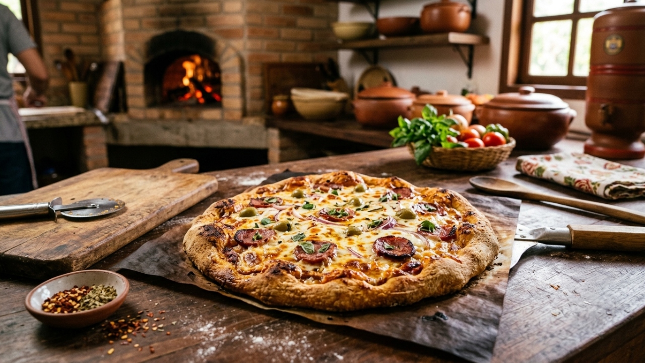 Essa pizza que não leva farinha de trigo, leite e não precisa sovar transforma ingredientes simples em um jantar econômico de dar água na boca