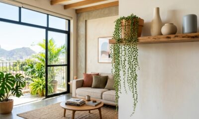 A planta colar de pérolas que transforma qualquer prateleira alta em destaque na decoração