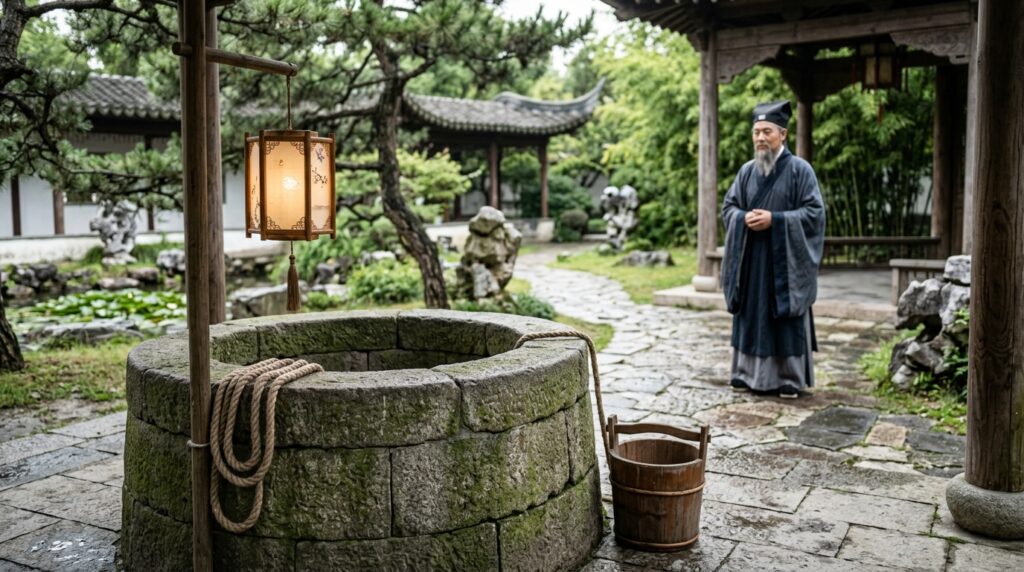 Provérbio chinês do dia: "Um cavalheiro resgataria um homem preso em um poço, mas ele..." - Lições de vida de um antigo provérbio chinês de Confúcio que ensina por que a compaixão deve sempre ser guiada pelo bom senso.