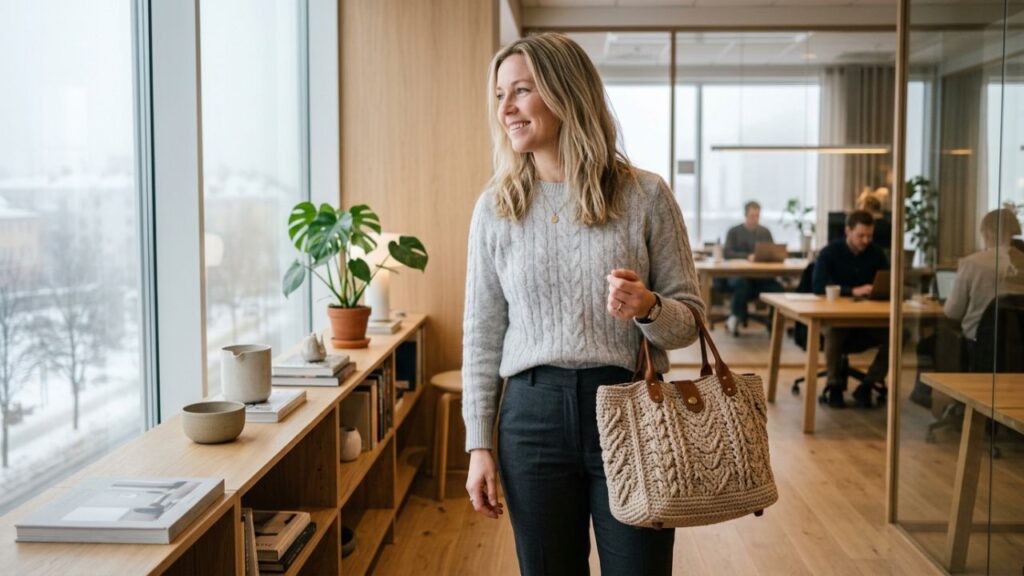 Esse modelo de bolsa de crochê virou favorito de quem ama looks leves e elegantes