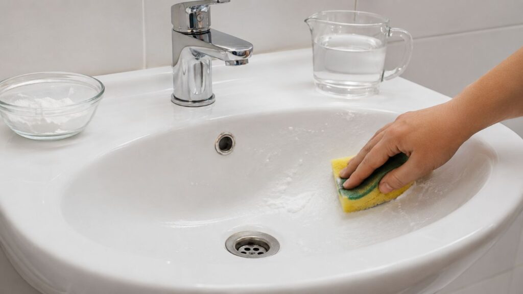 Misture bicarbonato com água quente no banheiro e veja a diferença em minutos