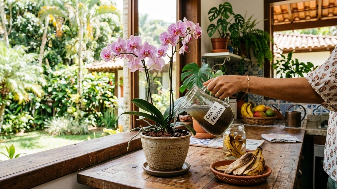 Por que colocar casca de banana no vaso da orquídea: o segredo para floração intensa