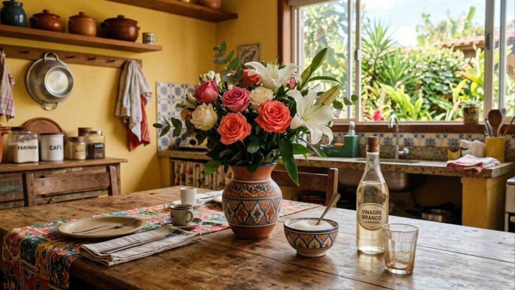 Por que colocar uma colher de açúcar no vaso de flores prolonga a duração do buquê