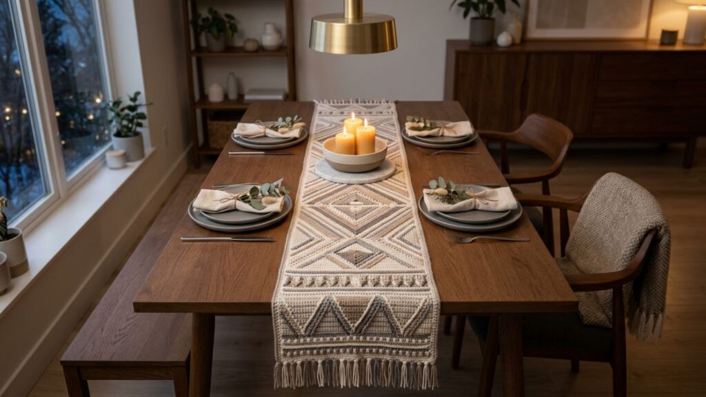 O centro de mesa de crochê que faz a decoração parecer mais caprichada sem exagero