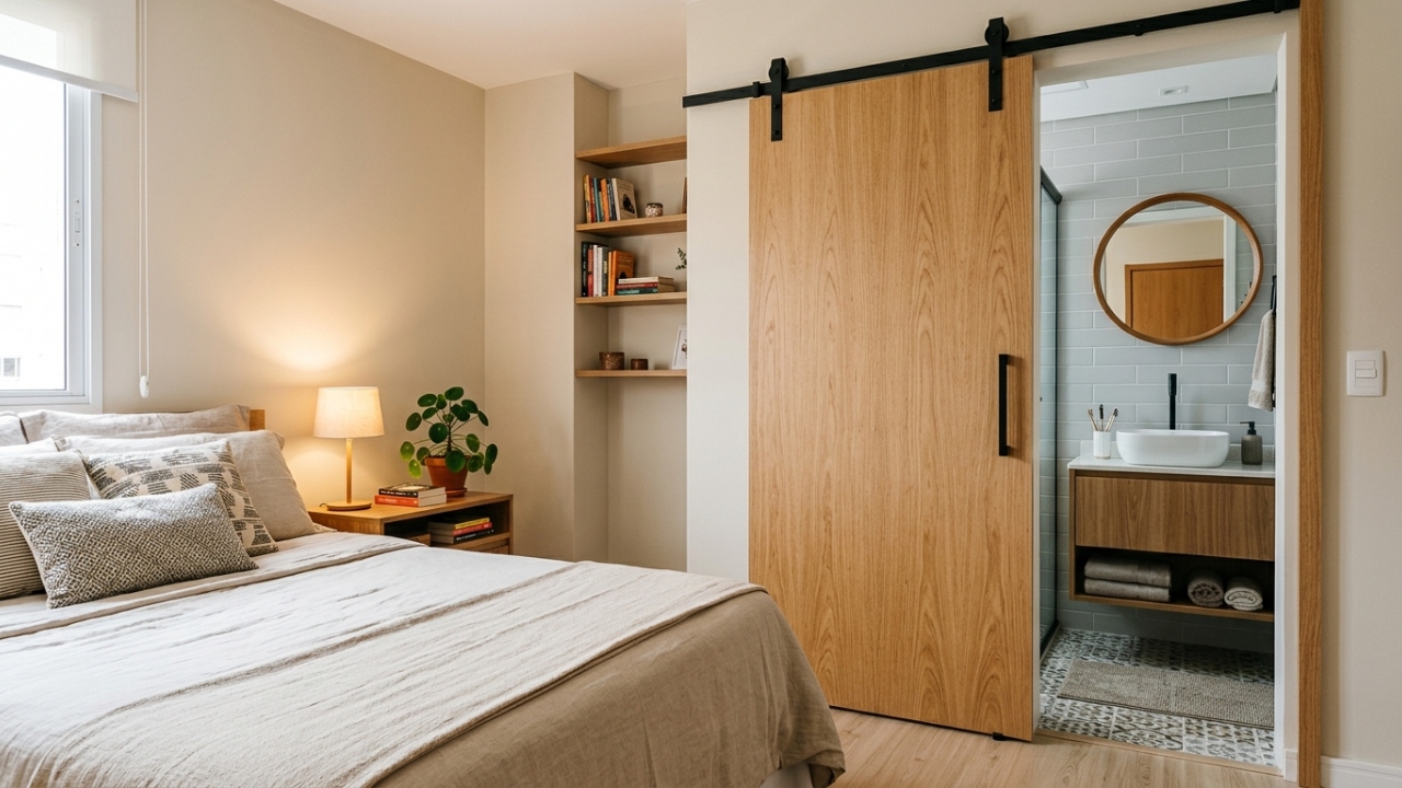 Como fazer porta de correr e deixar quarto, banheiro ou lavanderia mais funcional