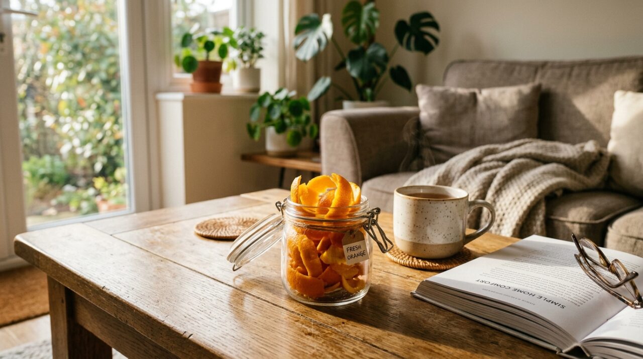 Deixar casca de laranja em um potinho na sala: para que serve e como o ambiente muda ao longo do dia
