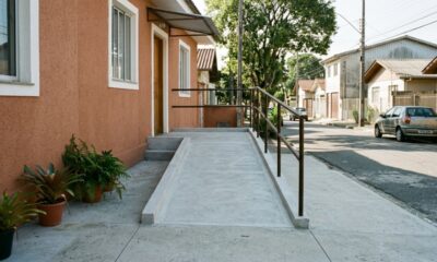 Essa rampa simples na entrada da casa melhora o acesso e evita reformas complicadas