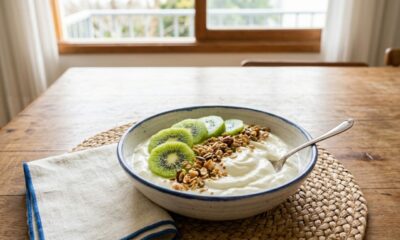 Kiwi com iogurte pode ser uma combinação poderosa para o café da manhã ficar mais completo