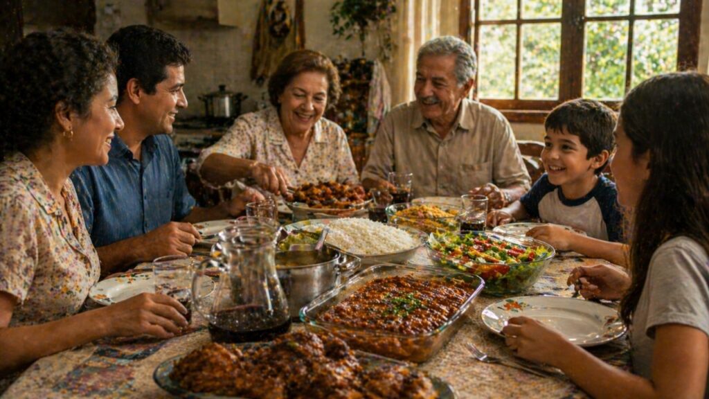 Almoço especial no domingo lembra uma infância de família reunida e mesa farta