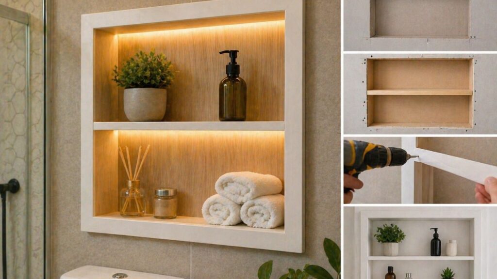 Nicho de parede simples organiza objetos e aproveita melhor espaços pequenos