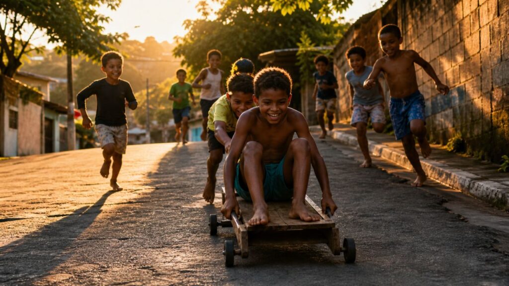 Carrinho de rolimã lembra diversões simples que não precisavam de dinheiro