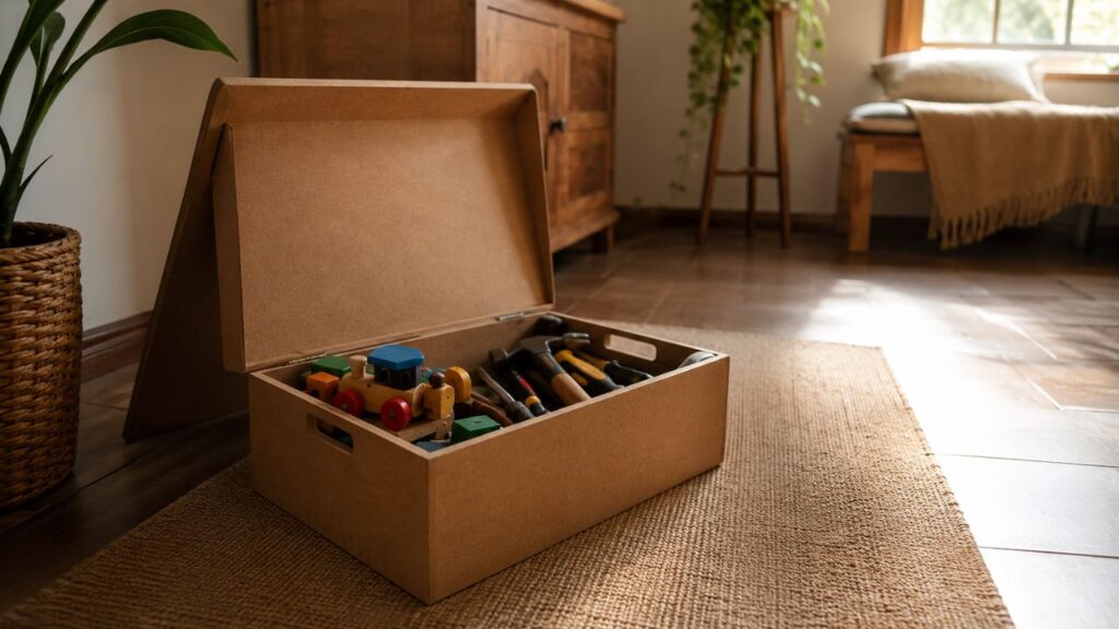 Como fazer uma caixa organizadora de madeira para guardar brinquedos, ferramentas e produtos