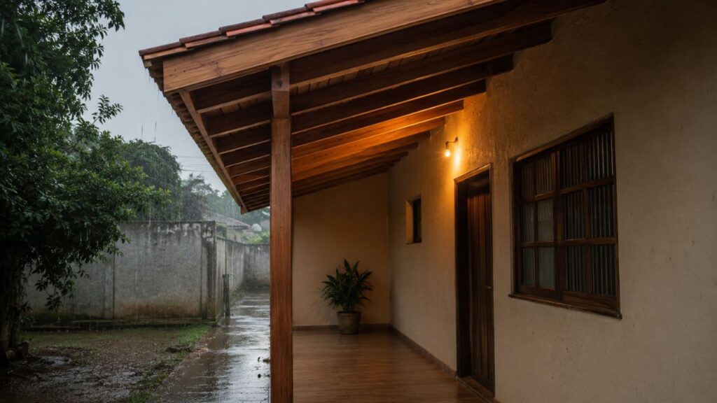 Como fazer um beiral simples no telhado para proteger paredes, portas e janelas da chuva