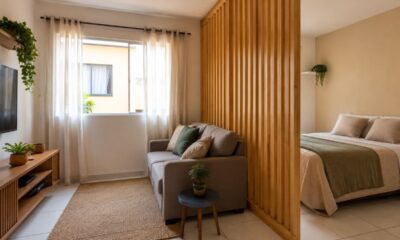 Divisória simples ajuda a separar ambientes em casa pequena sem precisar levantar parede