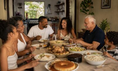 Como eram as comemorações em família com almoço especial de domingo e casa cheia
