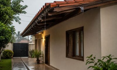Como fazer um beiral simples no telhado para proteger paredes, portas e janelas da chuva
