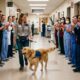 Cão de terapia recebe ovação de pé ao chegar ao hospital para trabalhar