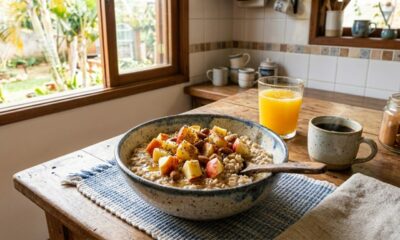 Maçã com aveia é uma mistura simples que muita gente esquece no café da manhã