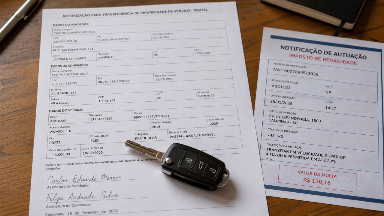 Vendeu o carro e esqueceu o Detran? O erro que pode fazer multas chegarem no seu nome