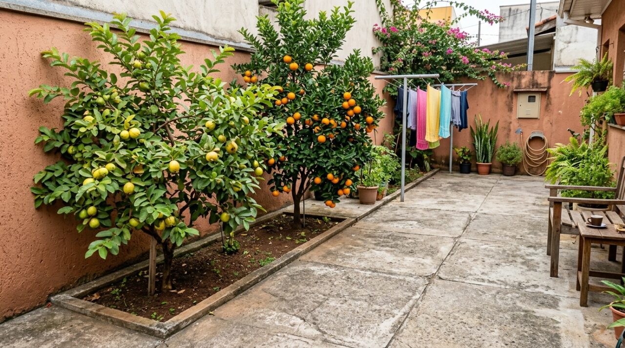 7 árvores frutíferas cujas raízes não danificam o pavimento do seu quintal, perfeitas para espaços pequenos