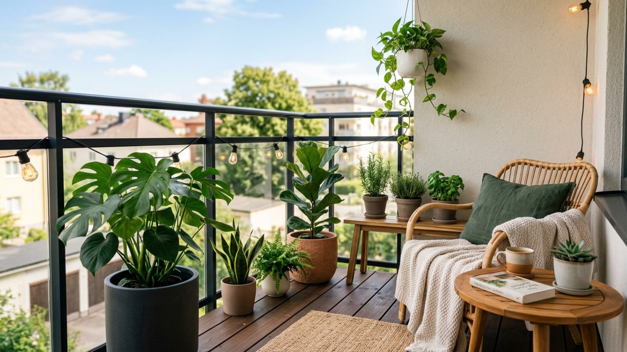 Plantas em casa ficam mais bonitas quando a varanda é organizada do jeito certo