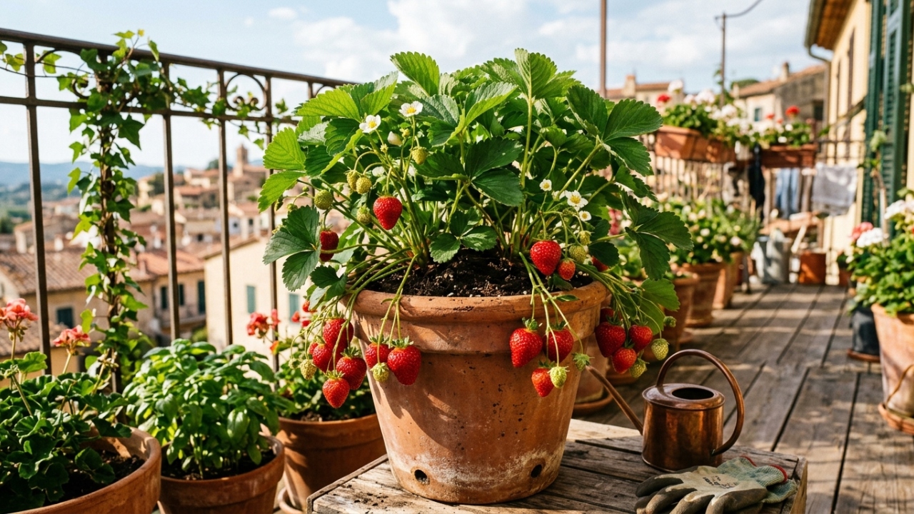 Como plantar morango em vaso e evitar que a muda fique fraca antes de produzir