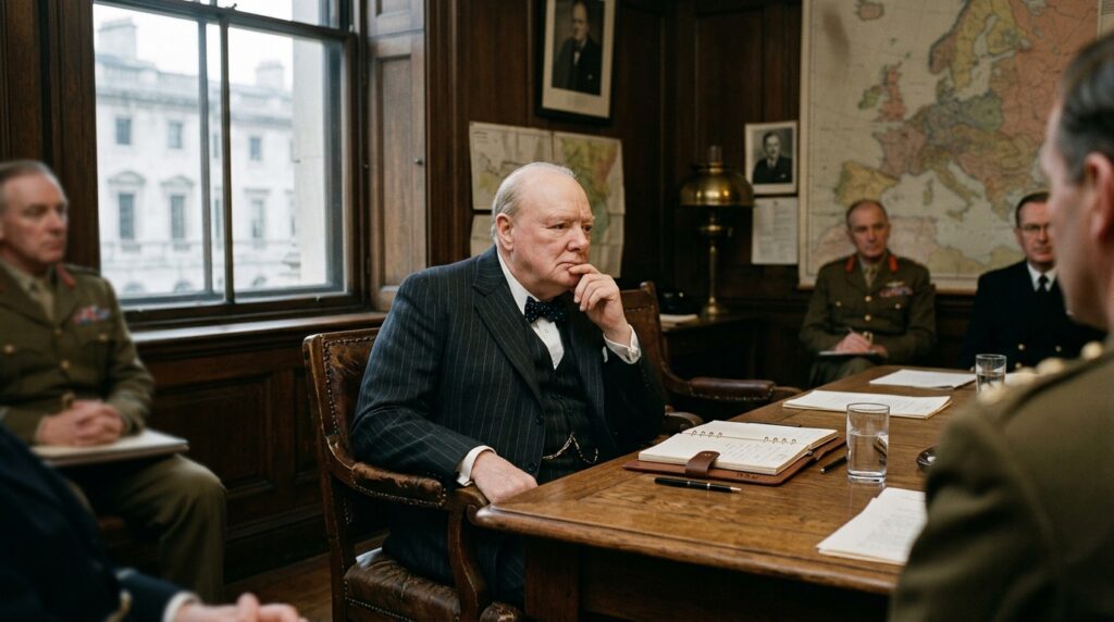 Winston Churchill: "É preciso coragem para se levantar e falar; é preciso coragem para se sentar e ouvir."